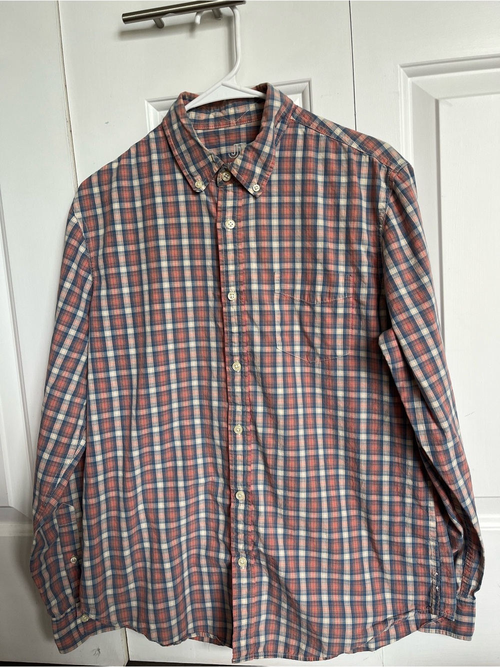 Jackthreads men’s medium pink, white & blue checkered button up